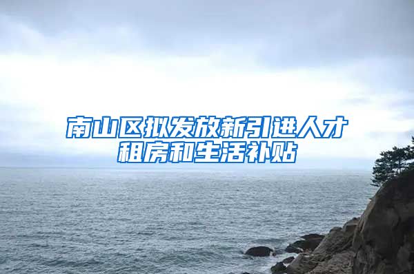 南山区拟发放新引进人才租房和生活补贴