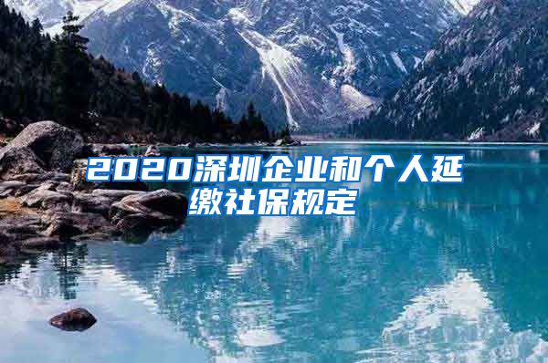 2020深圳企业和个人延缴社保规定