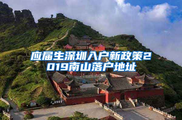 应届生深圳入户新政策2019南山落户地址