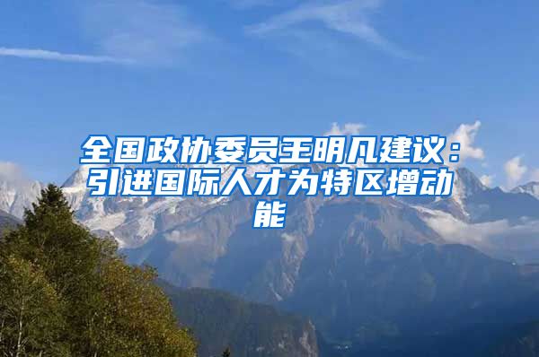 全国政协委员王明凡建议：引进国际人才为特区增动能