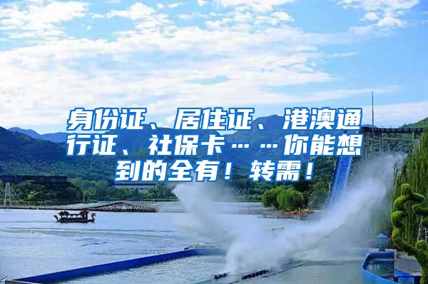 身份证、居住证、港澳通行证、社保卡……你能想到的全有！转需！