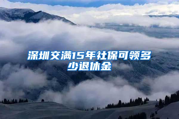 深圳交满15年社保可领多少退休金