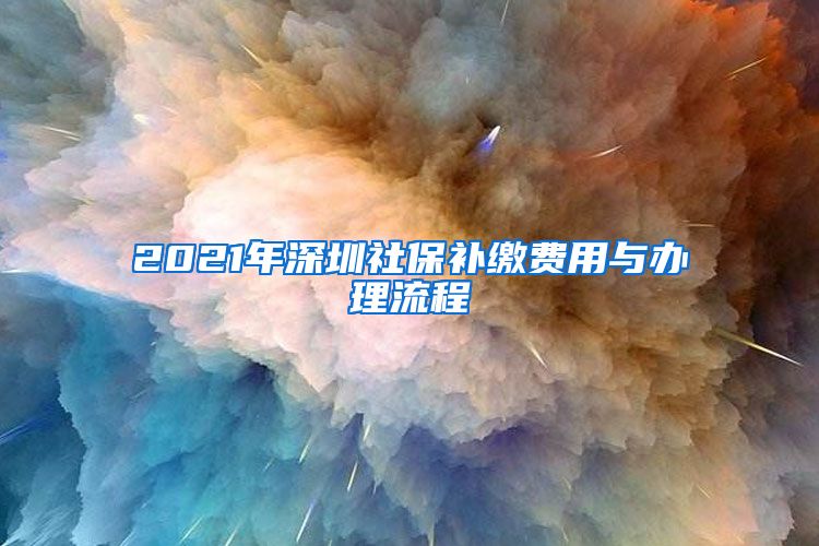 2021年深圳社保补缴费用与办理流程