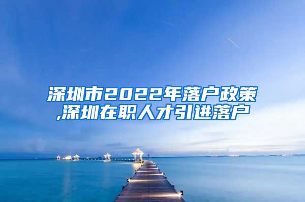 深圳市2022年落户政策,深圳在职人才引进落户