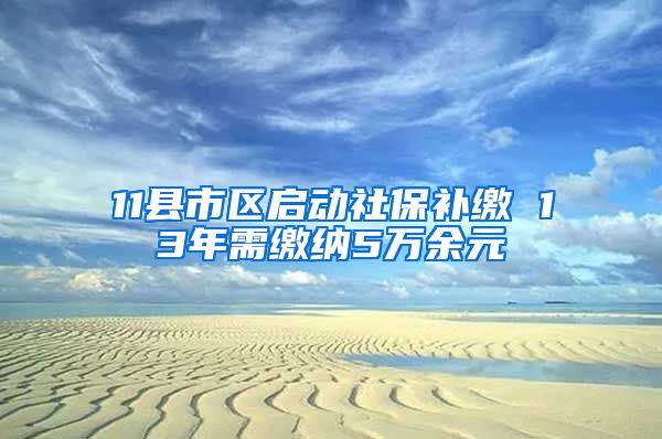 11县市区启动社保补缴 13年需缴纳5万余元