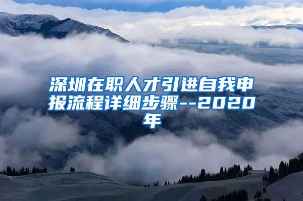 深圳在职人才引进自我申报流程详细步骤--2020年