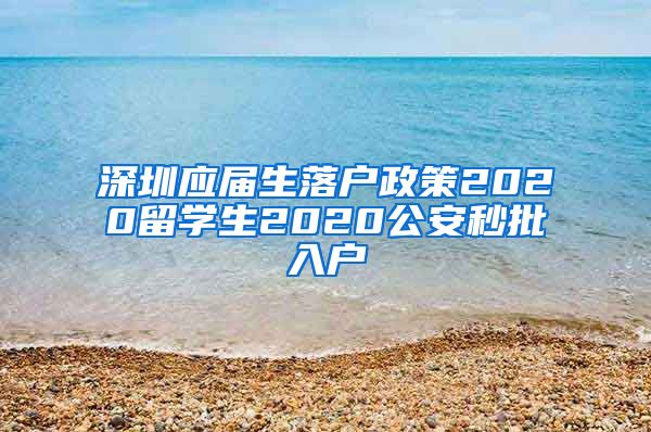 深圳应届生落户政策2020留学生2020公安秒批入户