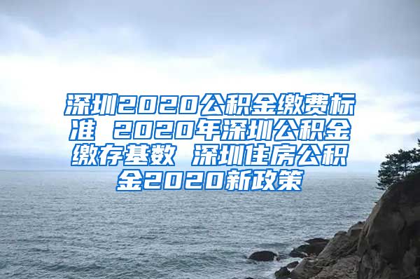 深圳2020公积金缴费标准 2020年深圳公积金缴存基数 深圳住房公积金2020新政策