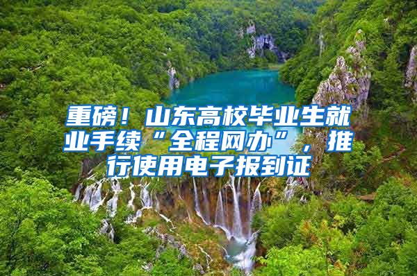 重磅！山东高校毕业生就业手续“全程网办”，推行使用电子报到证