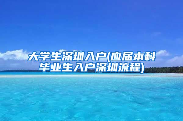 大学生深圳入户(应届本科毕业生入户深圳流程)