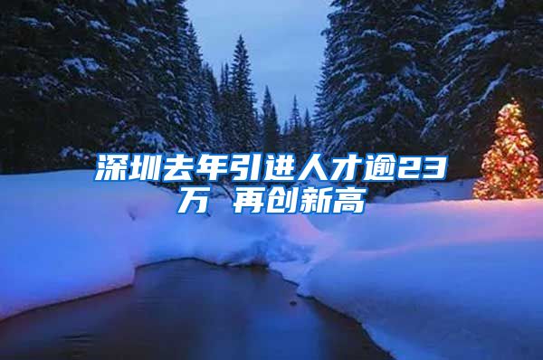 深圳去年引进人才逾23万 再创新高