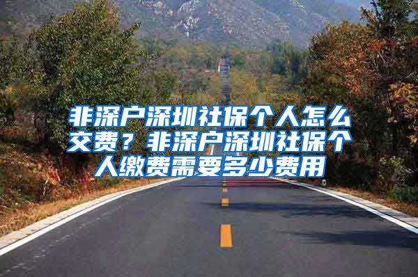 非深户深圳社保个人怎么交费？非深户深圳社保个人缴费需要多少费用