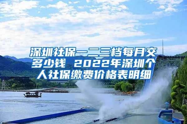 深圳社保一二三档每月交多少钱 2022年深圳个人社保缴费价格表明细