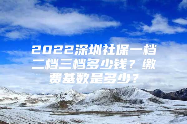 2022深圳社保一档二档三档多少钱？缴费基数是多少？