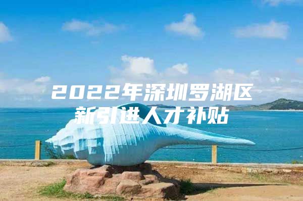 2022年深圳罗湖区新引进人才补贴