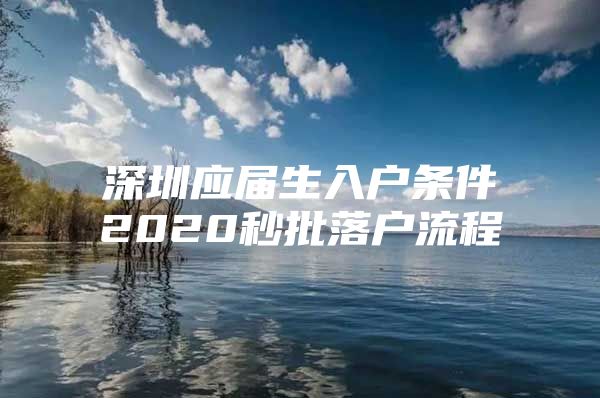 深圳应届生入户条件2020秒批落户流程