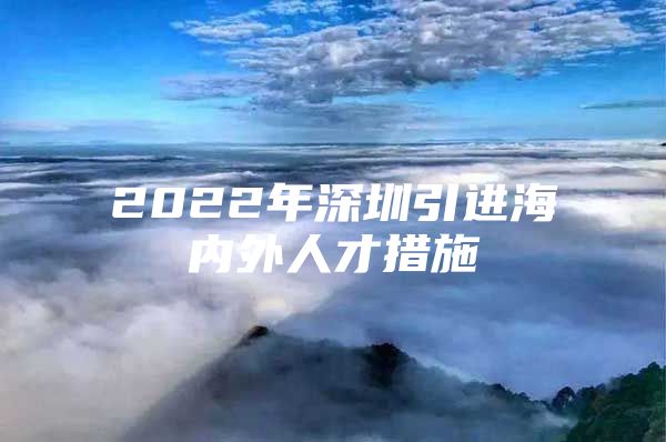 2022年深圳引进海内外人才措施