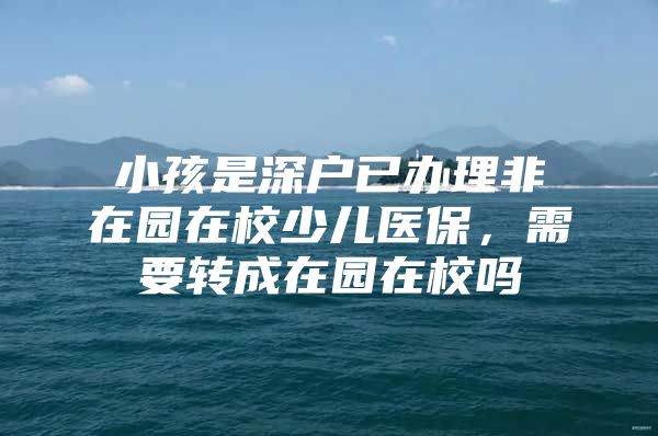 小孩是深户已办理非在园在校少儿医保，需要转成在园在校吗