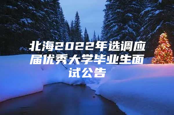 北海2022年选调应届优秀大学毕业生面试公告