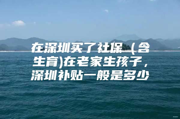 在深圳买了社保（含生育)在老家生孩子，深圳补贴一般是多少