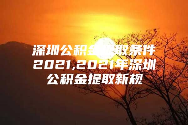 深圳公积金提取条件2021,2021年深圳公积金提取新规