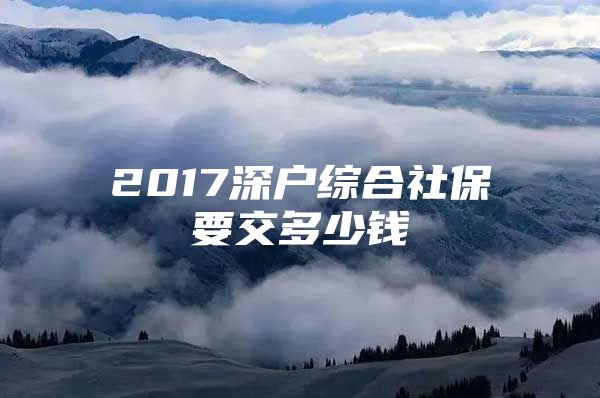 2017深户综合社保要交多少钱