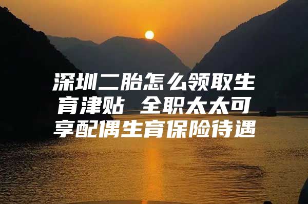 深圳二胎怎么领取生育津贴 全职太太可享配偶生育保险待遇