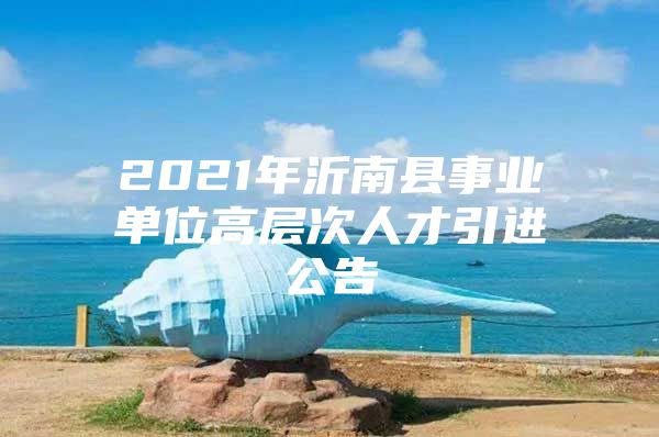 2021年沂南县事业单位高层次人才引进公告