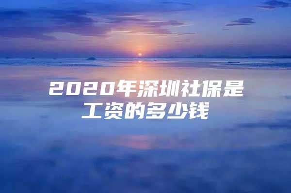 2020年深圳社保是工资的多少钱