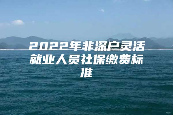 2022年非深户灵活就业人员社保缴费标准