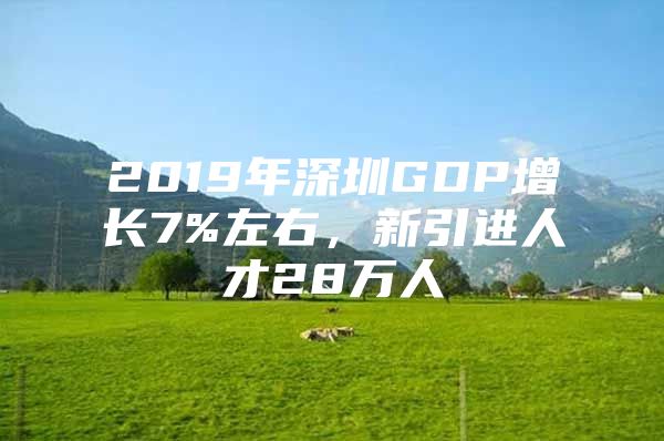 2019年深圳GDP增长7%左右，新引进人才28万人