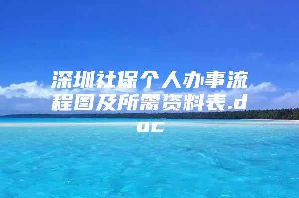 深圳社保个人办事流程图及所需资料表.doc