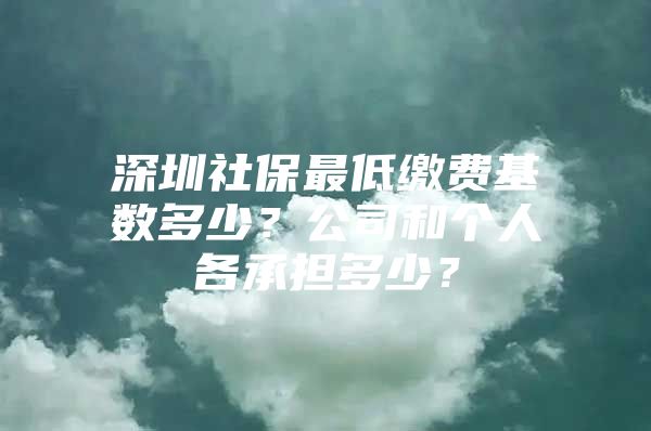 深圳社保最低缴费基数多少？公司和个人各承担多少？