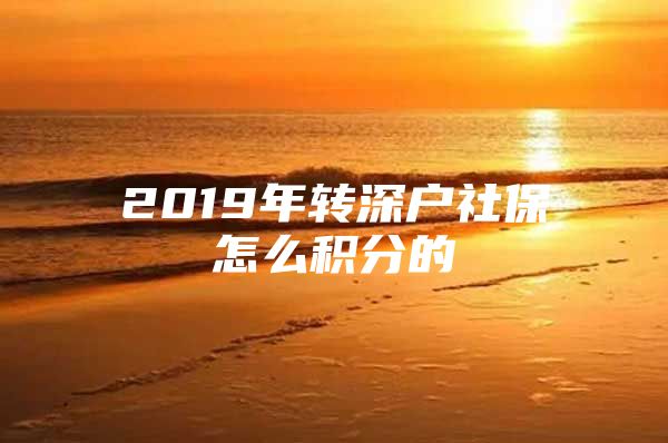 2019年转深户社保怎么积分的