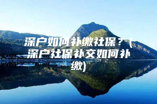 深户如何补缴社保？(深户社保补交如何补缴)