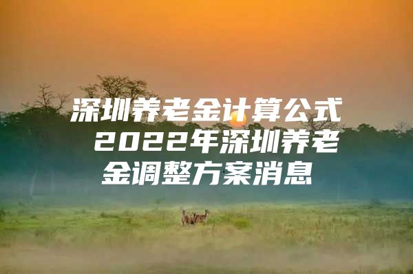 深圳养老金计算公式 2022年深圳养老金调整方案消息