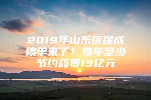 2019年山东医保成绩单来了！每年至少节约药费13亿元