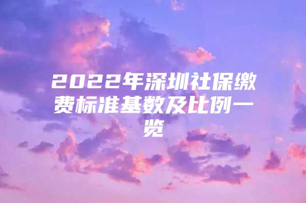 2022年深圳社保缴费标准基数及比例一览