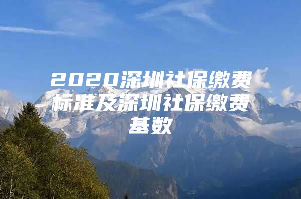 2020深圳社保缴费标准及深圳社保缴费基数