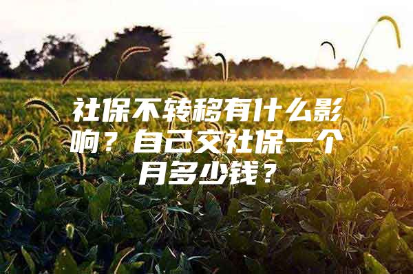 社保不转移有什么影响？自己交社保一个月多少钱？