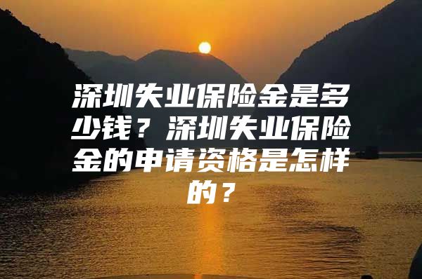 深圳失业保险金是多少钱？深圳失业保险金的申请资格是怎样的？