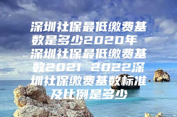 深圳社保最低缴费基数是多少2020年 深圳社保最低缴费基数2021 2022深圳社保缴费基数标准及比例是多少