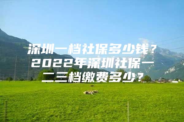 深圳一档社保多少钱？2022年深圳社保一二三档缴费多少？