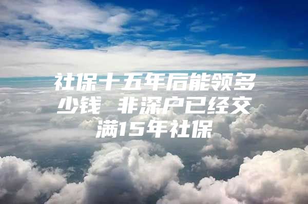 社保十五年后能领多少钱 非深户已经交满15年社保