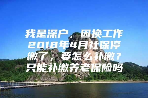 我是深户，因换工作2018年4月社保停缴了，要怎么补缴？只能补缴养老保险吗