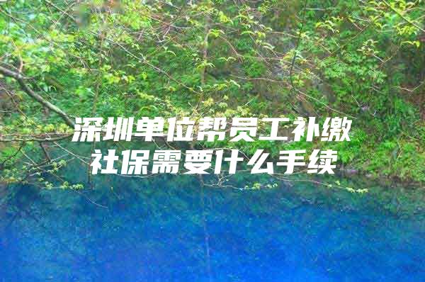 深圳单位帮员工补缴社保需要什么手续