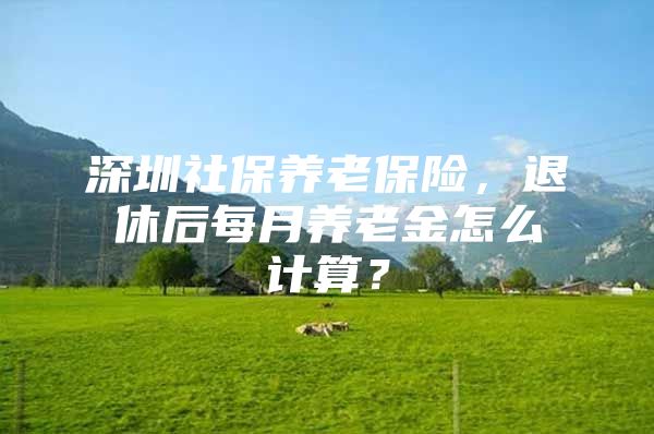 深圳社保养老保险，退休后每月养老金怎么计算？