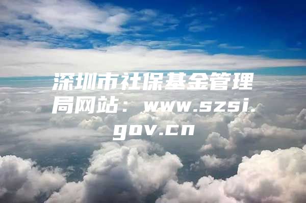 深圳市社保基金管理局网站：www.szsi.gov.cn