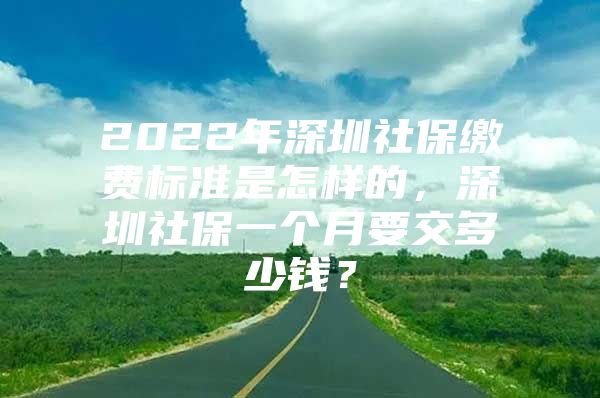 2022年深圳社保缴费标准是怎样的，深圳社保一个月要交多少钱？