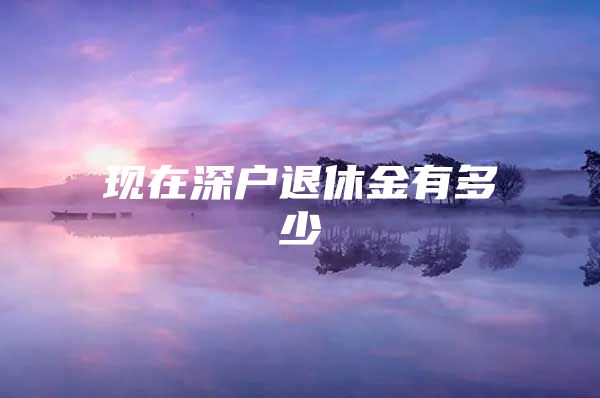 现在深户退休金有多少